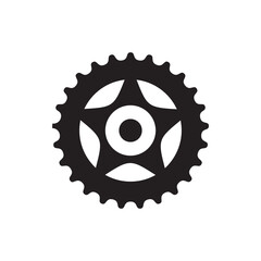Industrial gear, bicycle and motorcycle icon logo design