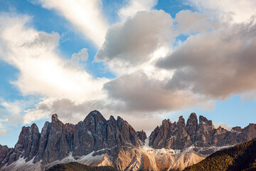 The majestic cliffs of the Dolomites