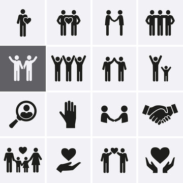 Community and trust Icons set.