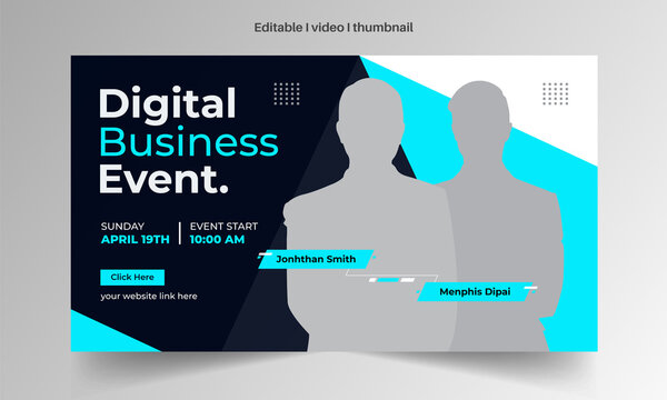 Creative concept YouTube thumbnail or web banner for marketing workshop promotion template