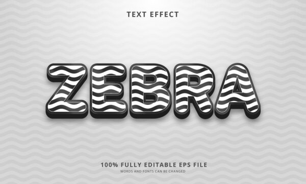 Zebra text style - Editable text effect