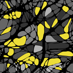 Seamless pattern with abstract patterns, lines. Neuro graphics. Black lines on an abstract multicolored background. Vector illustration