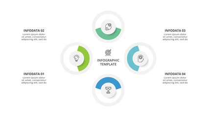 Creative concept for infographic with 4 steps, options, parts or processes. Business data visualization.