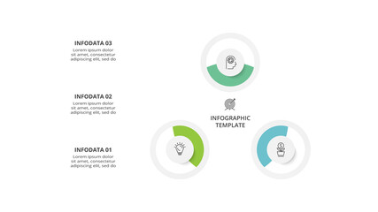 Creative concept for infographic with 3 steps, options, parts or processes. Business data visualization.