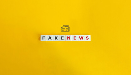 Fake News Banner and Conceptual Image. Minimal aesthetics. - obrazy, fototapety, plakaty