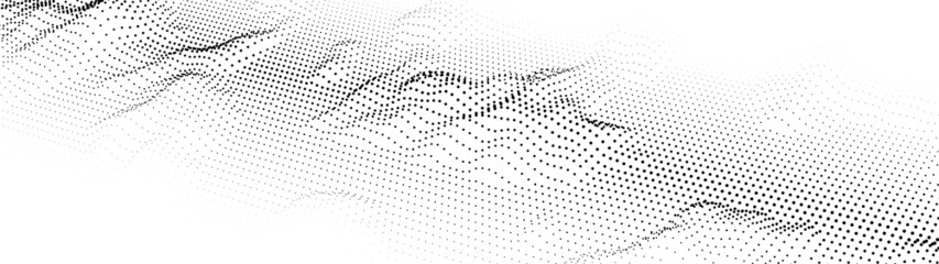 Abstract digital wave of particles. Network connection structure. Futuristic point wave. Large amount of data. Abstract background. Vector