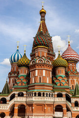 Fototapeta na wymiar view of St. Basil's Cathedral from Vasilievsky descent