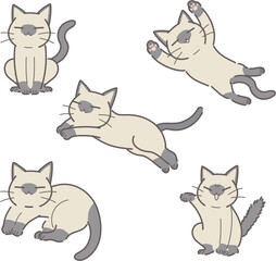 猫　イラストセット