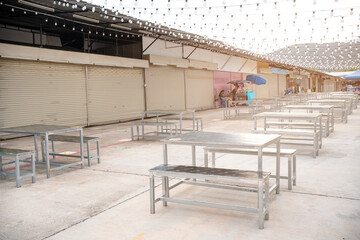 Closed shops for COVID-19 disease global pandemic outbreak.Corona-virus measures affect business  daily life.