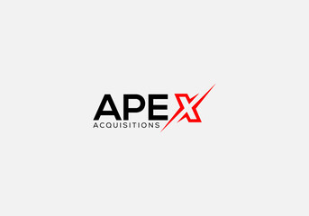 Apex Abstract x letter modern typography logo design