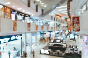 Abstract blurred background of modern shopping center