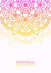 Mandala round ornament background with gradient