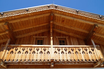 Obraz premium a rustic wooden alpine cabin in the Austrian Alps of the Schladming-Dachstein region (Almwelt Austria (Reiteralm Chalets))