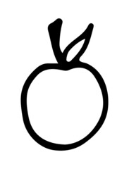 apple hand drawn doodle sketch isolated on white background