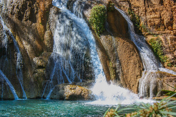 waterfall in the mountains