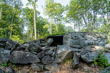 America's Stonehenge in Salem, New Hampshire. Ancient stone structures around 4000 years old