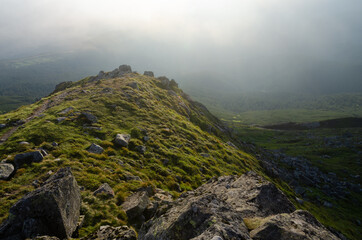 misty mountain landscape