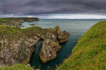 Dramatic views of Dunnottar Castle, Aberdeenshire, Scotland.