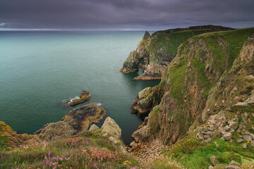 Dramatic views of Dunnottar Castle, Aberdeenshire, Scotland.