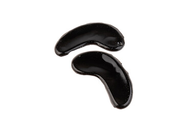 Black Gel eye patches, collagen masks for skin under eyes, isolated on white background