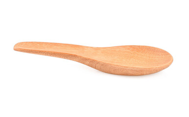 Wood or wooden spoon isolated on White background