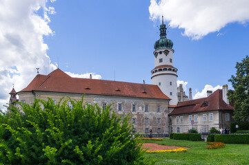 Baroque renaissance chateau Nove Mesto nad Metuji and castle gardens
