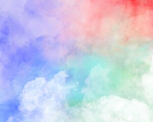 Pastel rainbow light snow cloudy smoke background