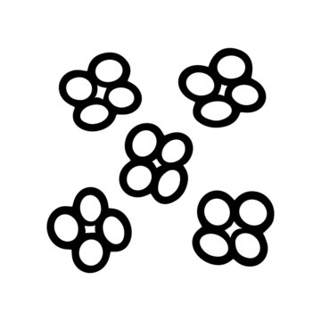 Bacteria tetracoccus black line vector doodle icon