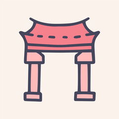 Arch color vector doodle simple icon design