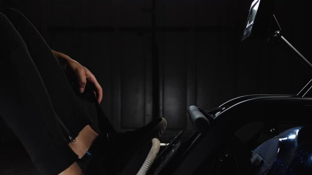 Workout on rowing machine