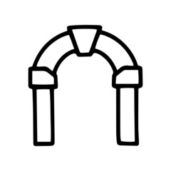 Arch black line vector doodle icon design