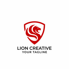 shield lion abstract logo icon