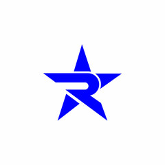 letter R star logo icon template simple - obrazy, fototapety, plakaty
