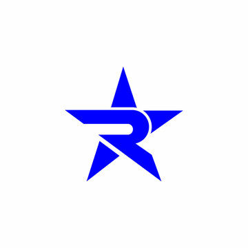 letter R star logo icon template simple