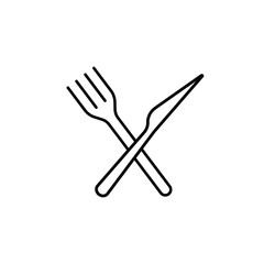 Cutlery - fork knife simple food icon in trendy
