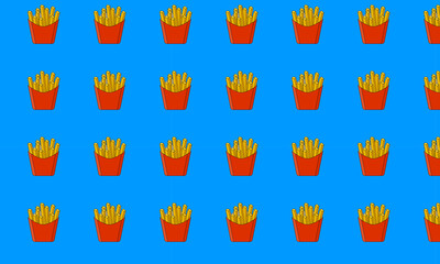 french fries seamless pattern