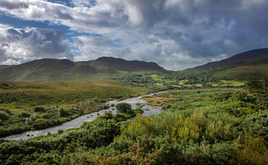 Fototapeta na wymiar River and mountains Killarney Ireland Ring of Kerry. 