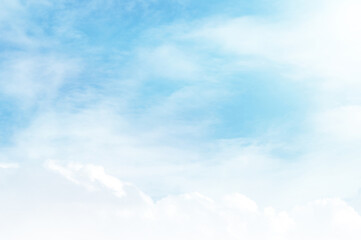 Blue sky with white cloud. The summer heaven is colorful clearing day Good weather and beautiful nature in the morning.