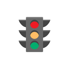 Traffic light icon flat style