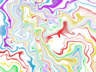 Rainbow Liquid Background. watercolor scribble texture. Abstract watercolor on white background.