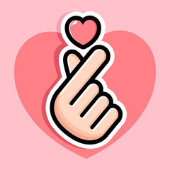 korean love finger vector design