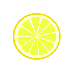 Half a lemon on a white background.Juicy citrus can be used in textiles, menus,juice packages, tea, postcards.Vector illustration.