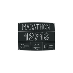 Marathon Identifier Icon Silhouette Illustration.Runner Sport Vector Graphic Pictogram Symbol Clip Art. Doodle Sketch Black Sign.