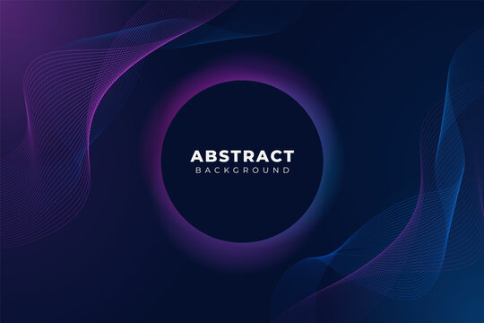 Abstract Modern Technology Background Wavy Line Glow Blue Pink