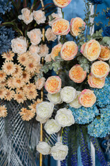 Wedding backdrop background,  flower decoration