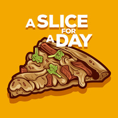 a slice of pizza vector illustration design