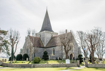 St Andrews Church in Alfriston East Sussex England founded in 1360 and is also known as the Cathedral of the Downs