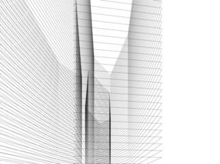 architecture building 3d drawing