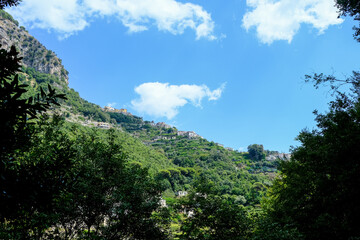 Fototapeta na wymiar Italy Amalfi Coast Landscape Ocean View 