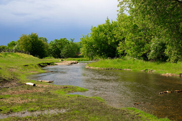 Fototapeta na wymiar View of the river after the rain
